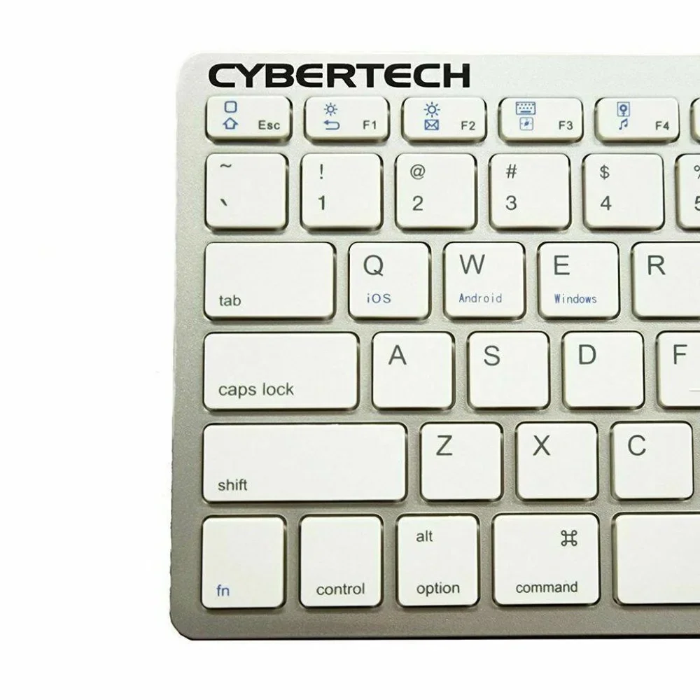 NEW CyberTech Bluetooth Ultra-Thin Keyboard Silver/White